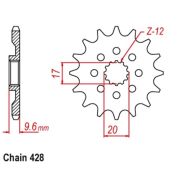 Звезда ведущая Scar KTM SX85 04-23/HUSQVARNA TC85 18-23 SFS52014 14 зубов Как JTF1905.14