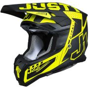 Внедорожный шлем JUST1 J22F Falcon размер:L черный/серый/Hi-Vis желтый (в комплекте козырек)