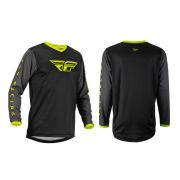 Джерси FLY RACING F-16 черный/серый/Hi-Vis желтый размер:XL 376-920X