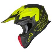 Внедорожный шлем Just1 J18 Vertigo размер:M красный/серый/Hi-Vis желтый матовый