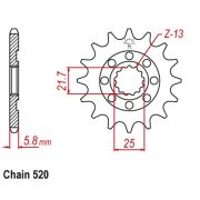 Звезда ведущая Sunstar 3A114 Kawasaki KX450F 14Z как Jtf1565.14
