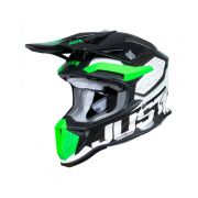 Внедорожный шлем JUST1 J18 Hexa размер:M Hi-Vis зеленый/белый