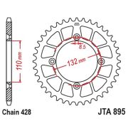 Звезда ведомая аллюминий JT sprockets JTA895.48BLK черный