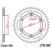 Звезда ведомая аллюминий JT sprockets JTA897.49RED красный