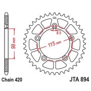 Звезда ведомая аллюминий Mayaklab 48зуб. KTM/Husqvarna/GasGas 65 JTA894.48 серый