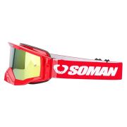 Очки Soman красный (линза золотой хром)